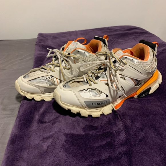 Balenciaga Track Sneakers in White and Orange - Picture 1 of 8